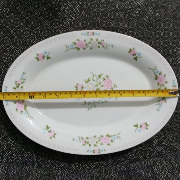 Oval Serving Platter Crown Ming Jian 14" - Picture 3 of 6